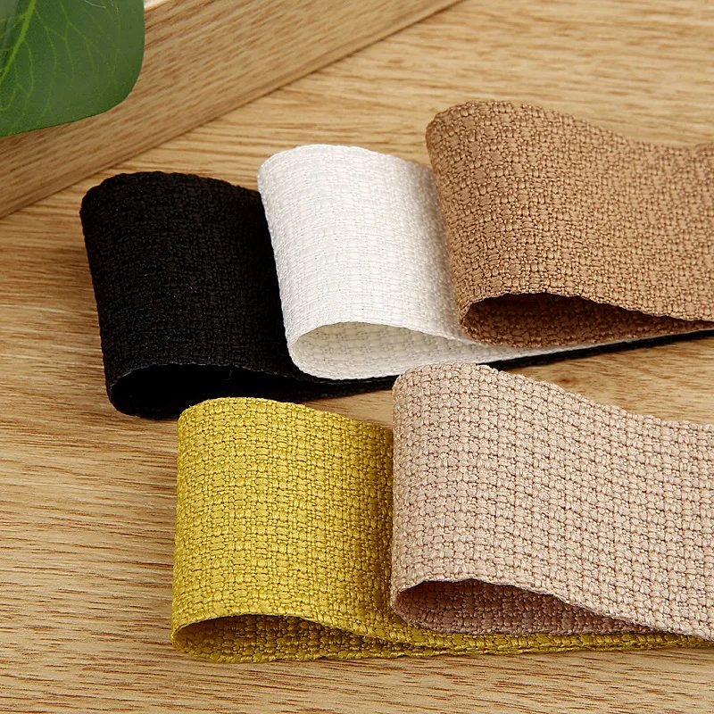 40mm 25mm Plaited Tweed Polyester Cotton Ribbon 10Yards For Bow Material Handmade Crafts Hair Ornament Collar Cloth Sewing Trim