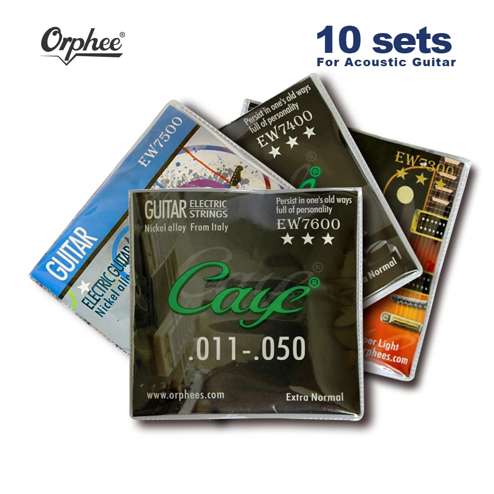 

Струны Orphee для электрогитары, 10 комплектов, струны для гитары серии EW, гитарные струны 009-042 011-050, прочный сплав Nicel из Италии, оптовая продажа
