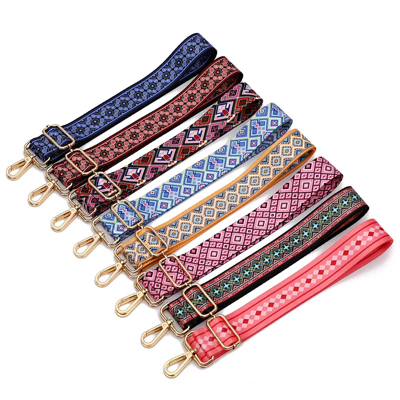 Bag Strap Handle Crossbody Canvas Solid Color Stripe Belt Bag Replacement Adjustable Shoulder DIY Part Decorative Straps