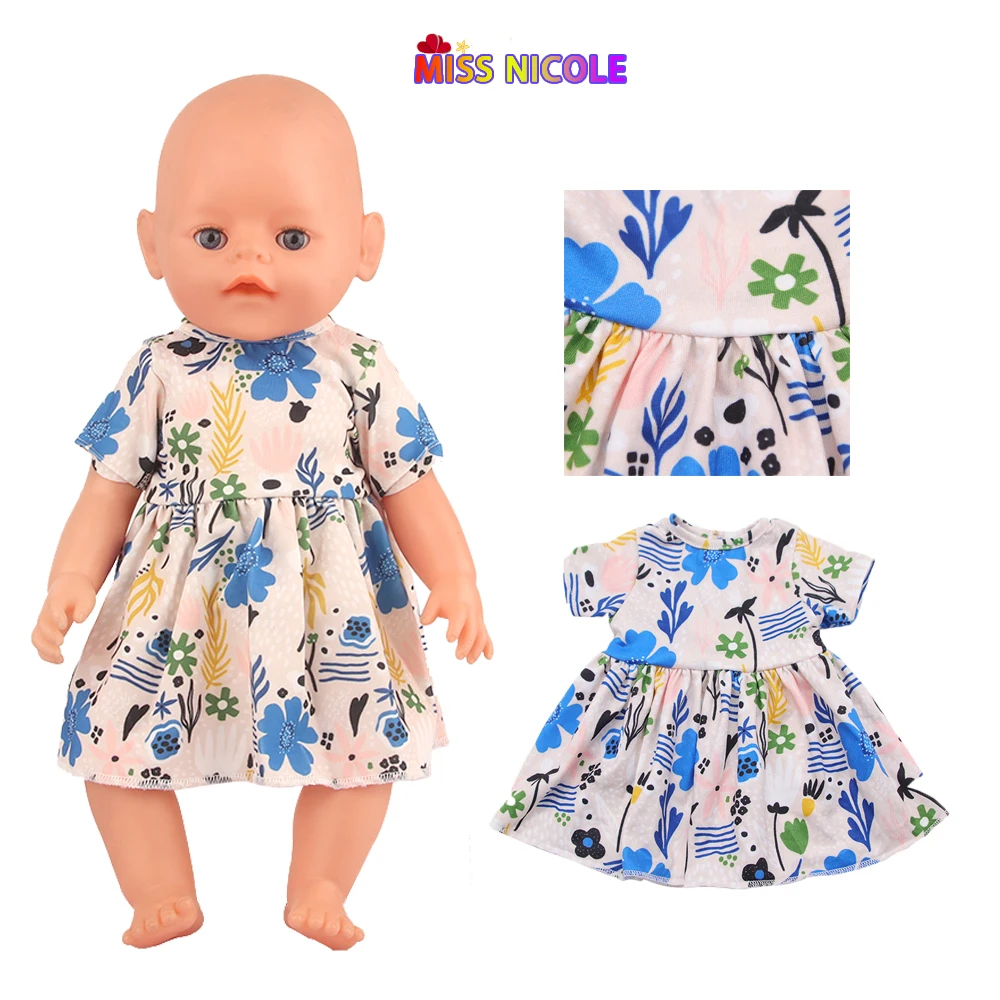 

18-дюймовое модное Кукольное платье для 43 см кукол новорожденных, молочный шелк, белая юбка с цветами, 1/3 BDJ, Куклы нашего поколения, Россия