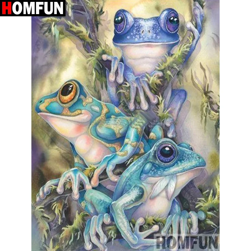 

Картина из квадратных и круглых страз HOMFUN, 5D алмазная вышивка «лягушка», экологичные поделки, домашний декор