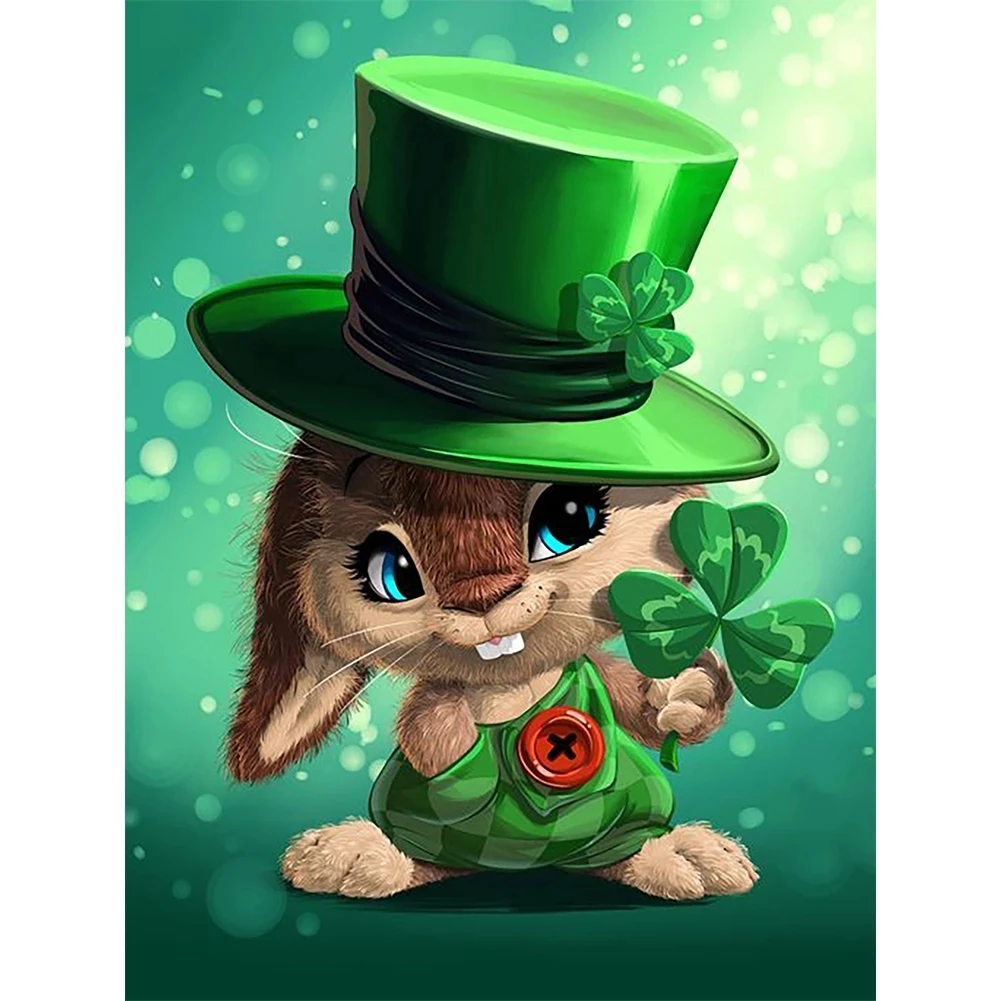 

Набор для алмазной мозаики стразы, набор для рисования «кролик» круглой формы, мозаика 5D «сделай сам», украшение для спальни