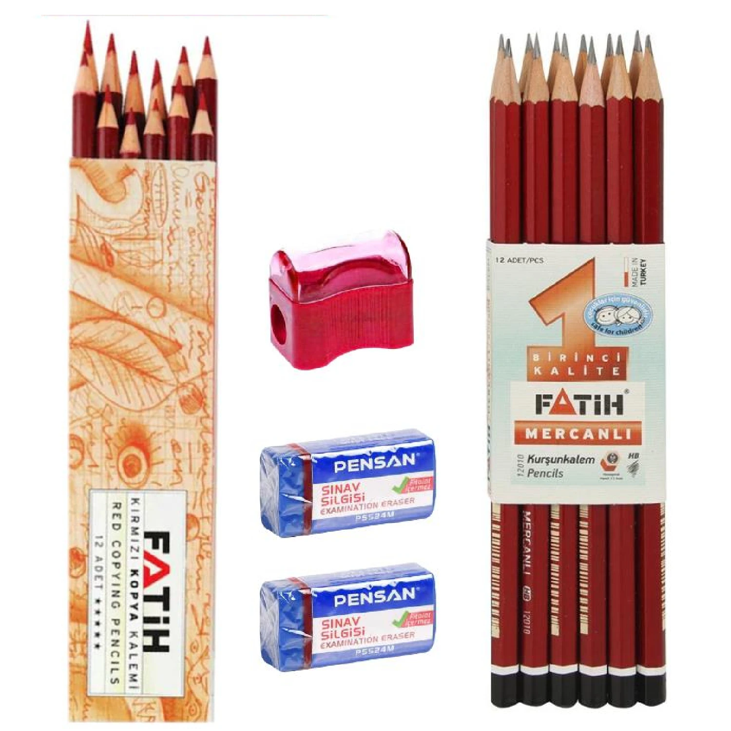 Детский набор краски Fatih 9 видов 75 шт. (12 каждая мелка фломастеры цветные карандаши