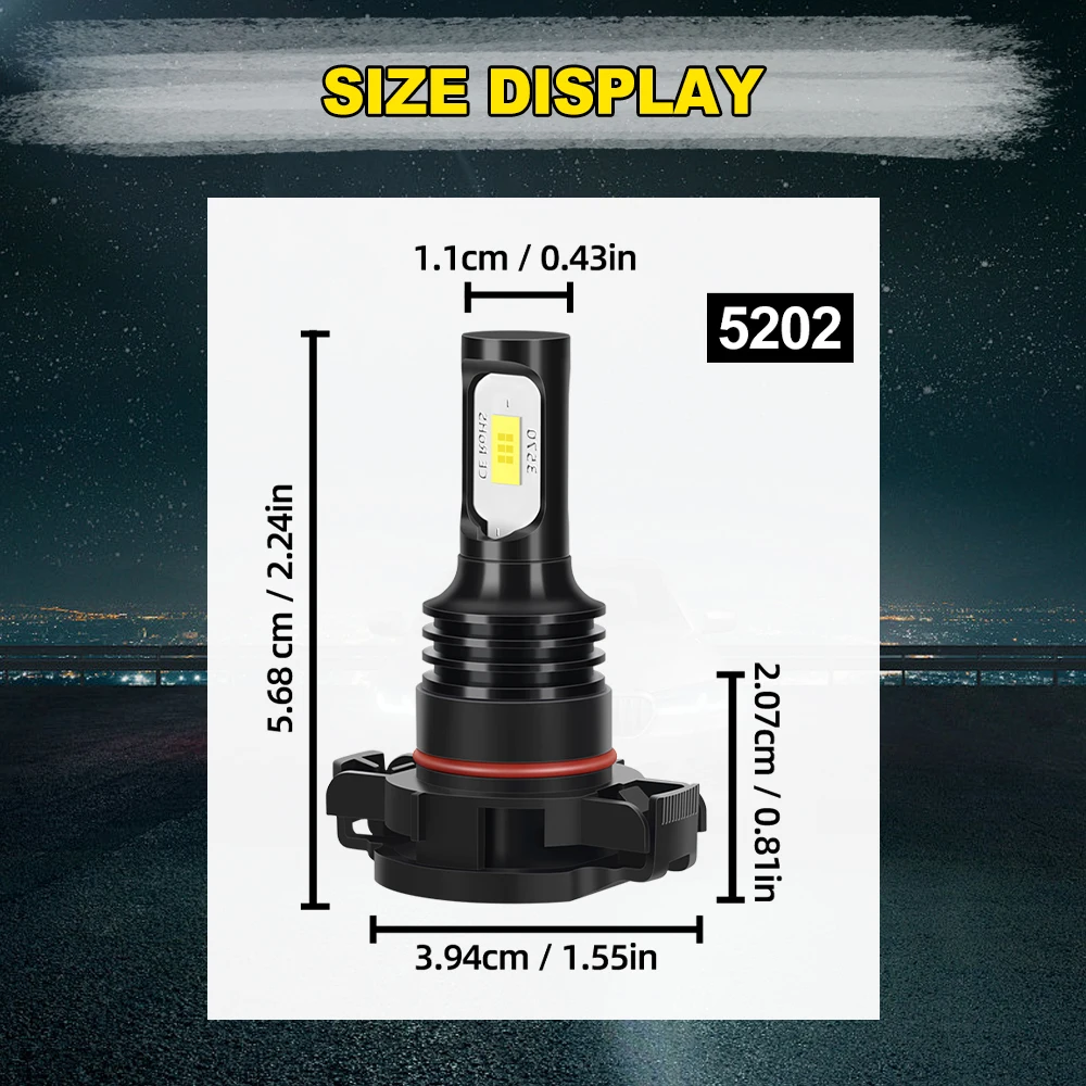 Фото 2/6 сверхъярких ламп 3570 CSP LED 30000LM, фары 6000K, противотуманные лампы 12В для Chevrolet Colorado 2015 2016 2017 2018 2019 №5