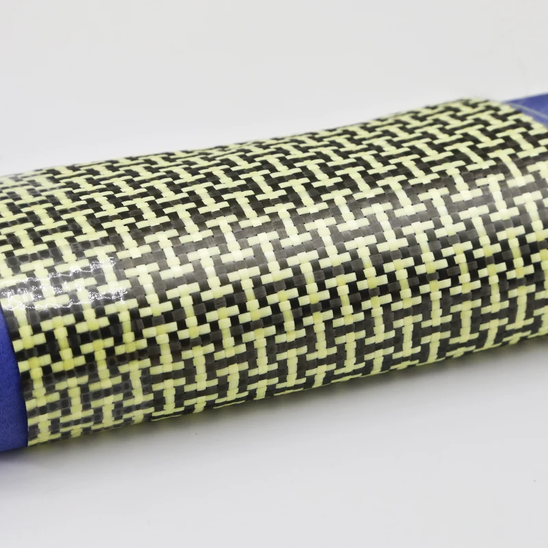 

Kafu 3K190g carbon fiber & Kevlar cloth I-shaped pattern mixed woven aramid jacquard fabric car parts DIY wrap decoration