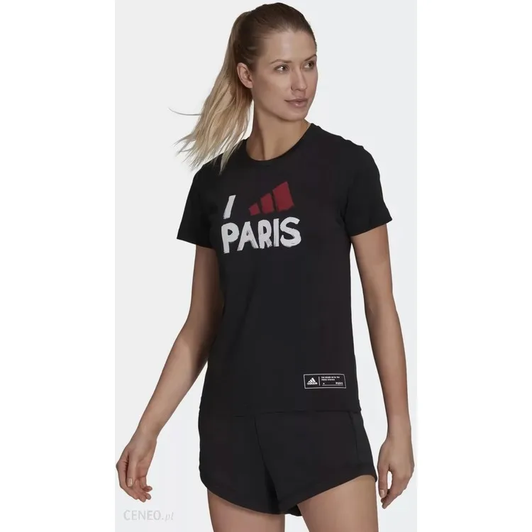 Женская черная футболка Adidas