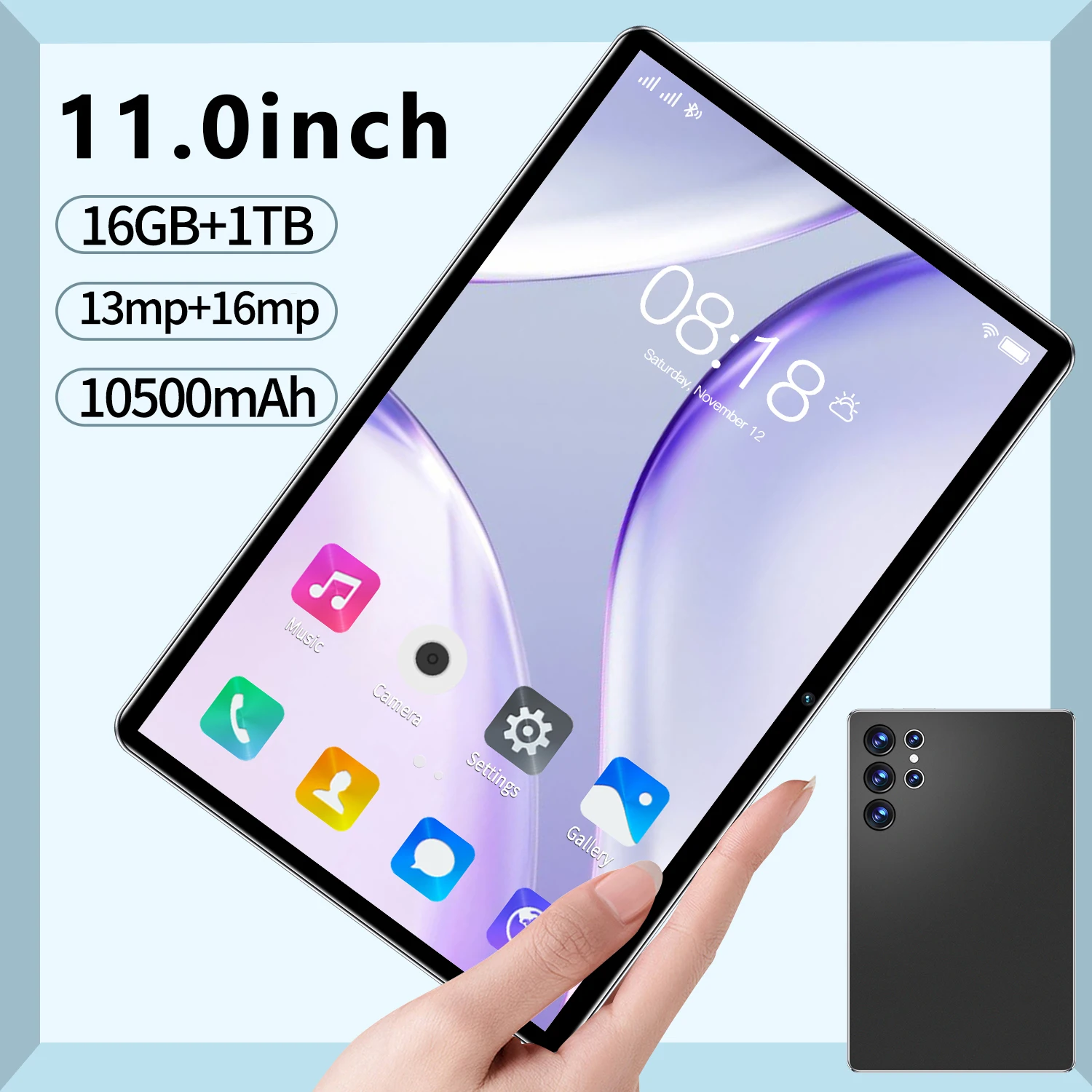 

Tablet 10.11.12 inch Android 13.0 16GB RAM 512GB ROM WIFI GPS Dual SIM dual standby Google Play Call Global Edition