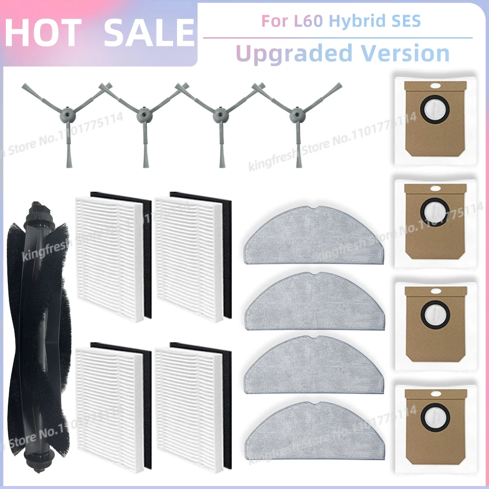 

Подходит для Eufy G50 Hybrid, L60 Hybrid / L60 Hybrid SES Запасные части для пылесоса Валик Боковая щетка Hepa фильтр Ткань для швабры Мешок для пыли Аксессуары