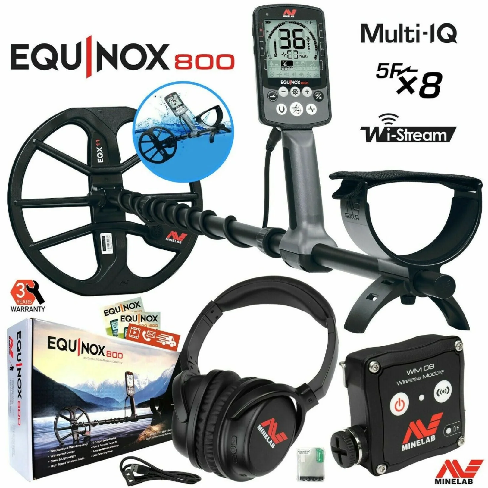 

Hot Discounted Sales on Minelab Equinox 800 Metal Detector with EQX 11” Double-D Waterproof Coil