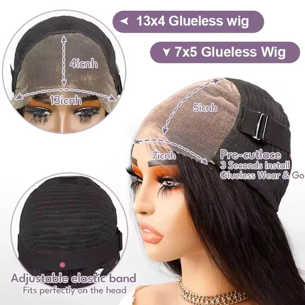 Предварительно срезанные без клея кости прямые безклеевые парики человеческие