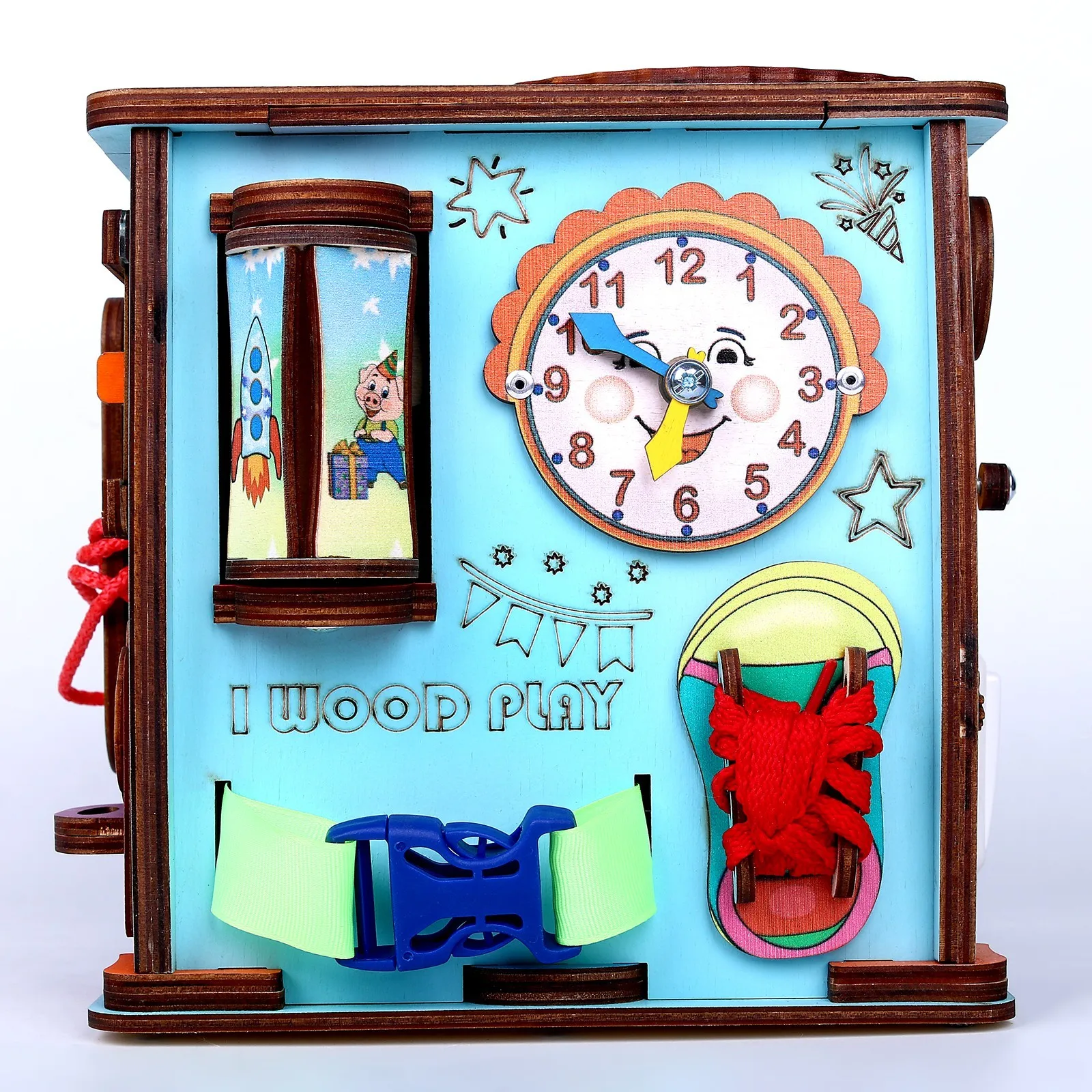 Рисунок 4 - Бизикуб со светом "Праздник" бирюзовый