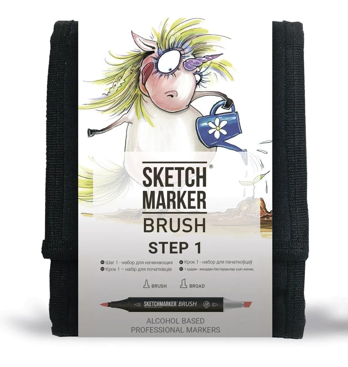 Набор маркеров на спиртовой основе Sketchmarker BRUSH Step 1 12шт для начинающих сумка