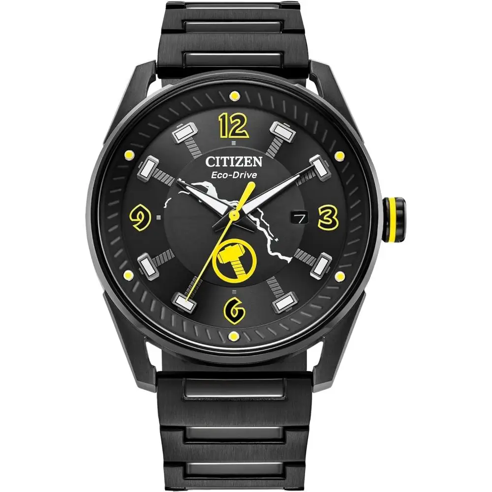 Мужские часы Citizen S Marvel So Eco Drive черного цвета