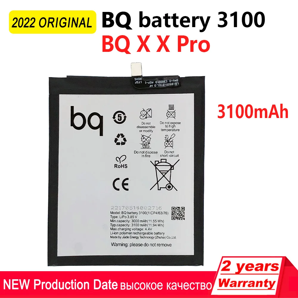 100% Original 3100mAh Phone Battery For BQ Aquaris X X Pro Replacerment Phone High quality Batteries With Tracking Number