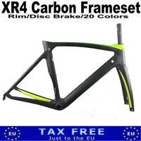 2022 New RIM Brake Carbon Road XR4 Frame Custom Logo Bicycle Frameset seat post clamp headset fork