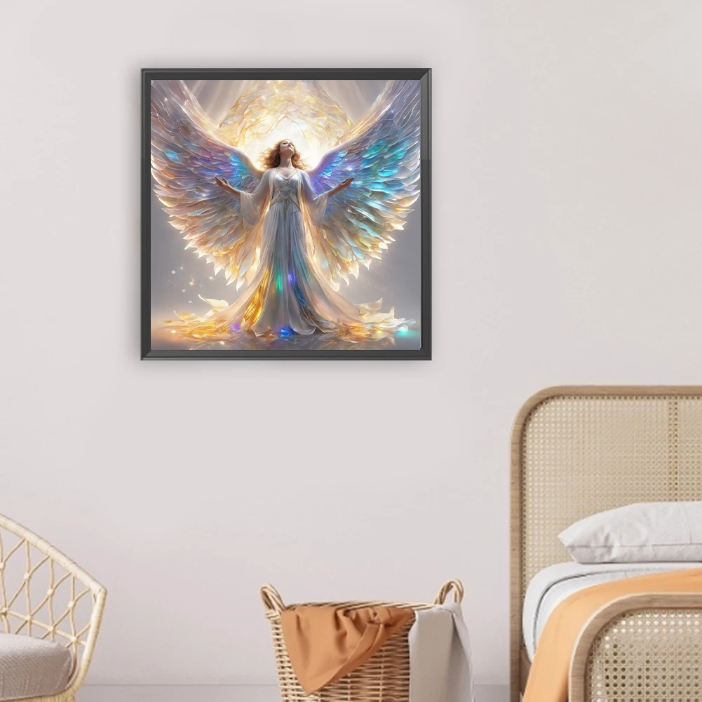 5D DIY Полная круглая дрель Алмазная живопись Angel Girl Kit Home Decor Art Craft