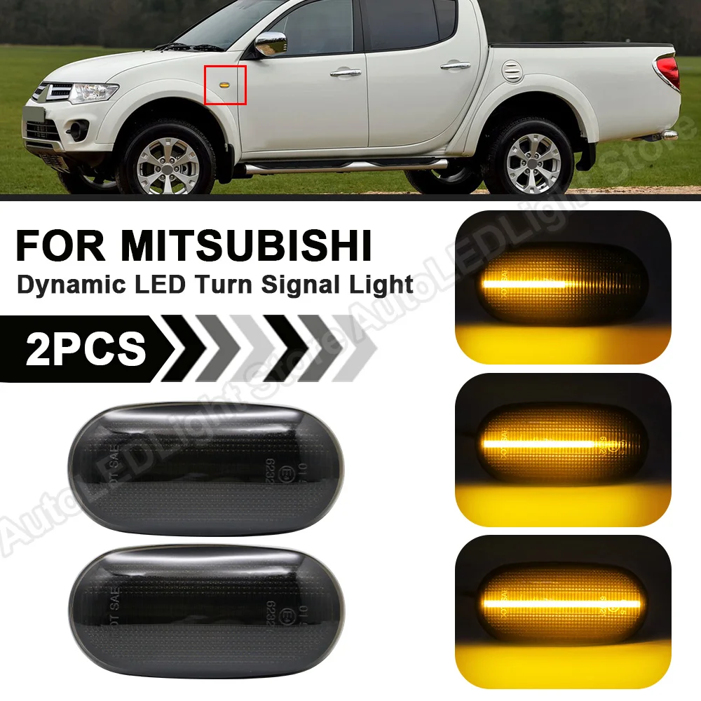

For Mitsubishi Triton/L200 Pajero Montero Sport Nativa 2PCS Dynamic LED Side Marker Blinker Light Turn Signal Indicator Lamp