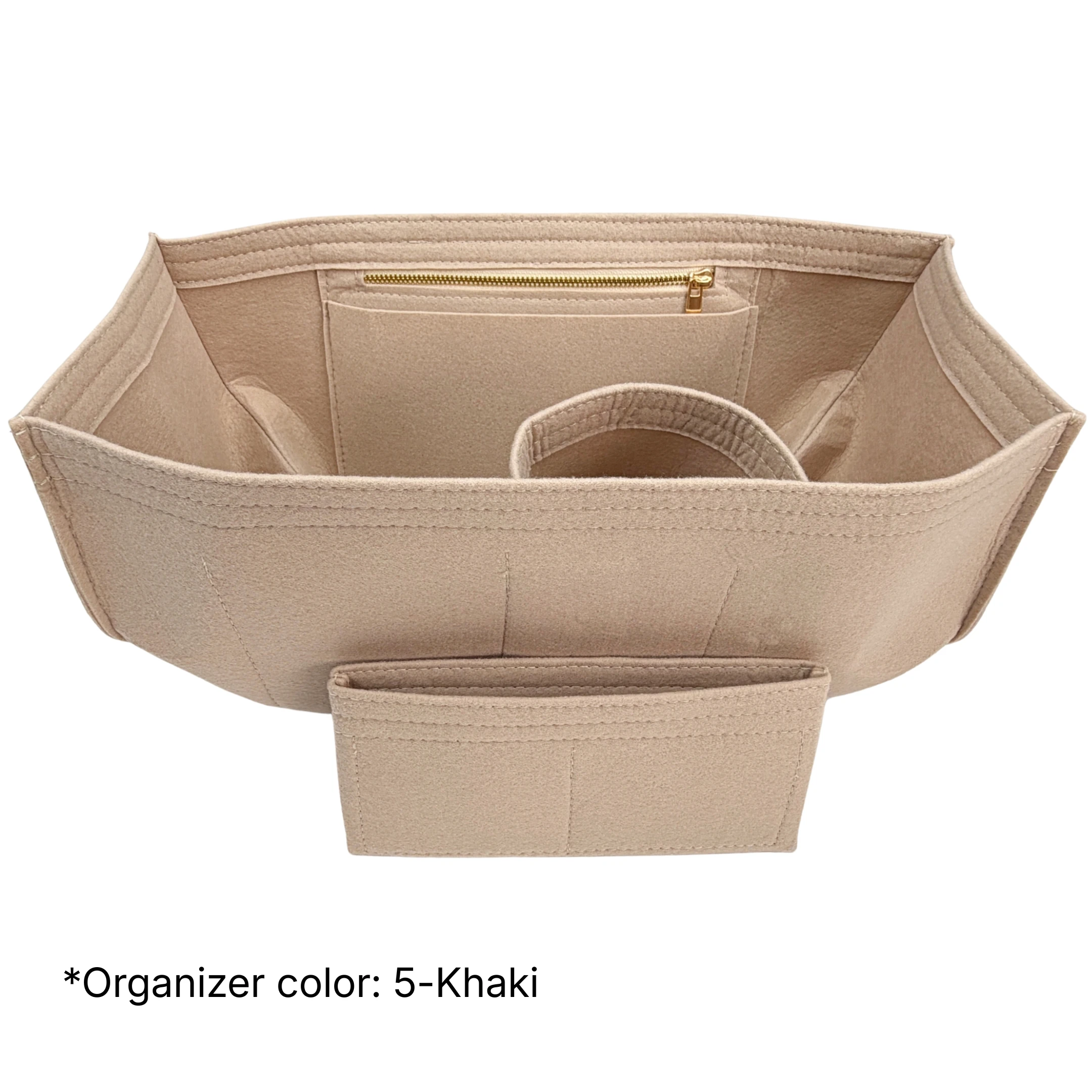 Фото Органайзер-вкладыш для сумок Cyme Large/Mini Tote, войлочный внутренний вкладыш с молнией, держателем для бутылки с водой и отделением для хранения, формодержатель. №3