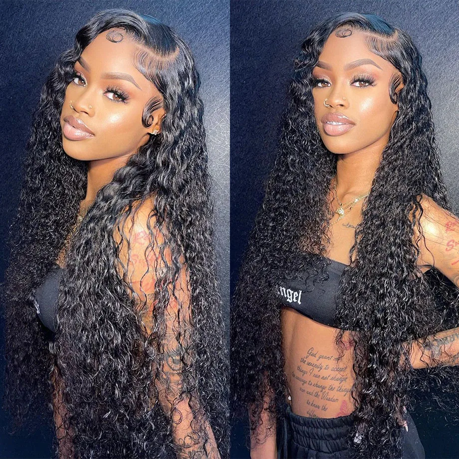 Deep Wave Frontal Wig Curly Human Hair Wigs For Black Women 30 34 Inch 13x4 13x6 Hd Lace Frontal Wig Water Wave Lace Front Wig