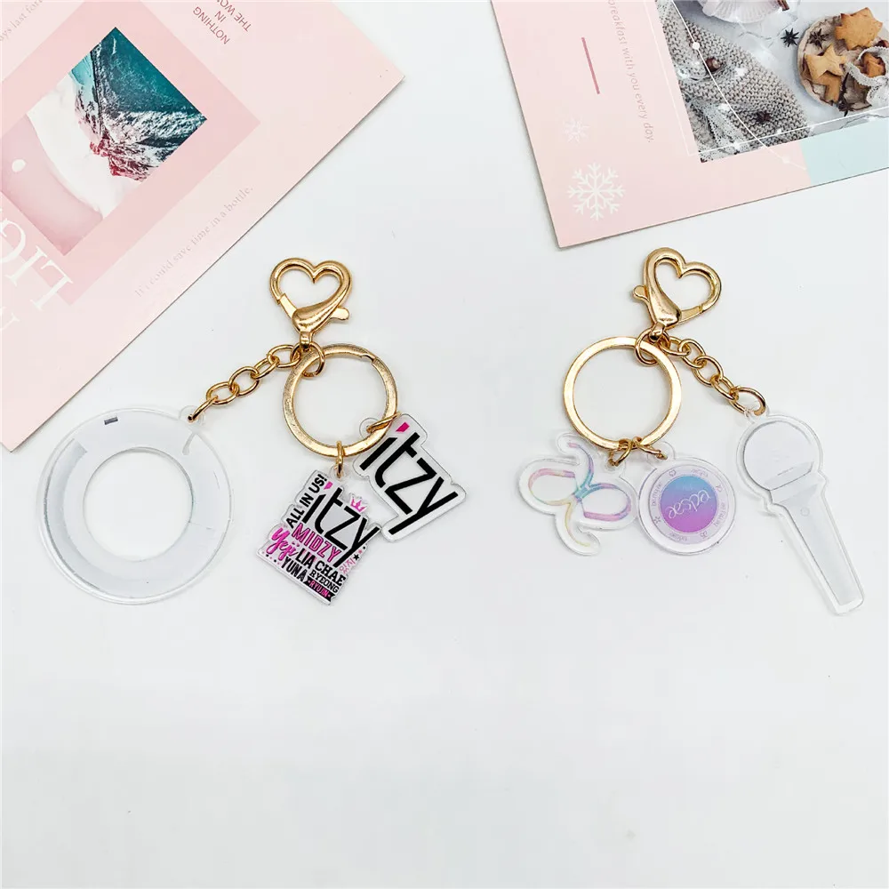 KPOP ITZY AESPA акриловый брелок в форме сердца для ключей Yeji Lia Ryujin Chaeryeong Yuna KARINA Жизель