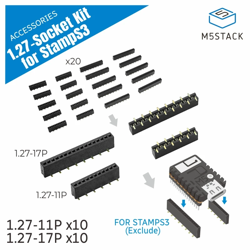 Розетки M5Stack 1.27 для M5StampS3 (10 комплектов)