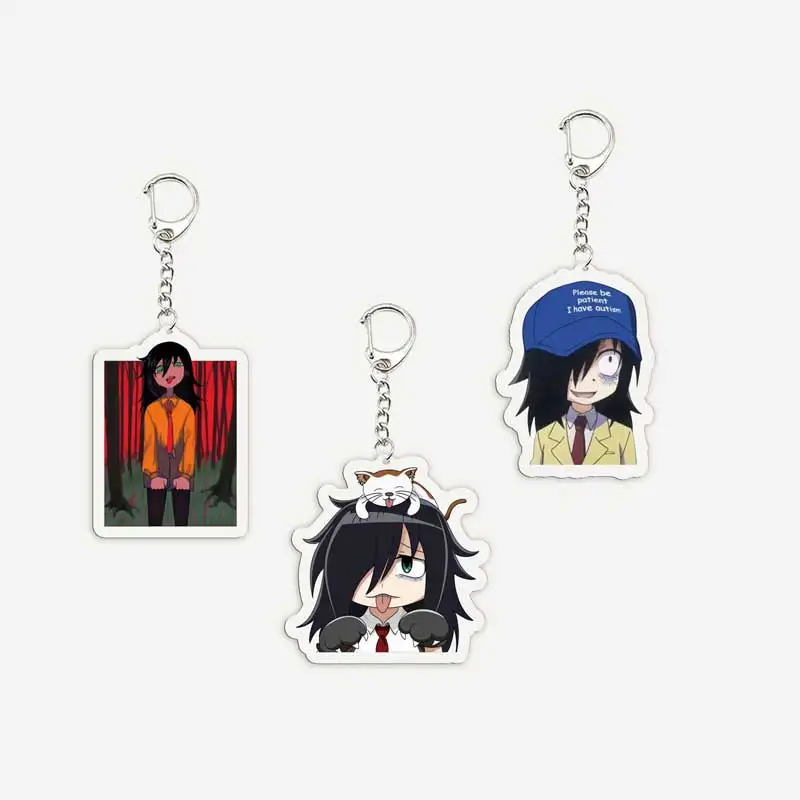 Фото Брелок Watamote Tomoko Kuroki Backrooms для аксессуаров, сумка, акриловый брелок Tomoko Kuroki, брелок-подвеска, цепочки, подарки для фанатов №1