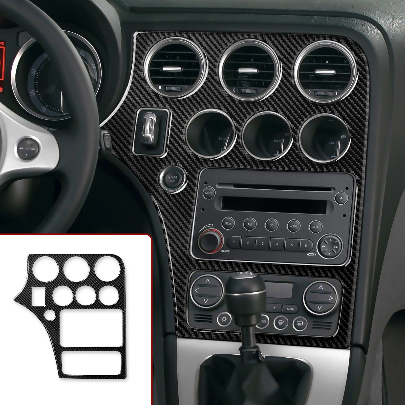 Car CD Panel Sticker Carbon Fiber Trim For Alfa Romeo 159 Brera Spider 2004 2005 2006 2007 2008 2009 2010 2011 Accessories
