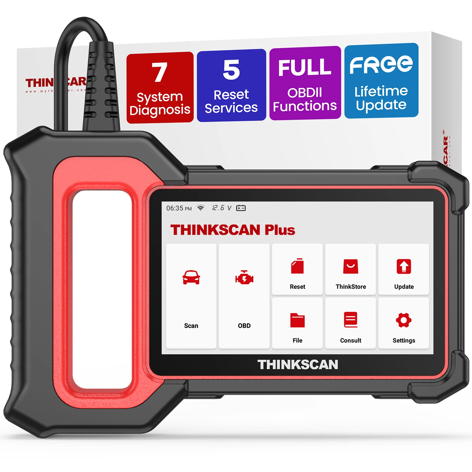 

Сканер Thinkscan Plus S7 OBD2 Автомобильный диагностический сканер для двигателя ABS Передача AC BCM IC Устройство считывания кодов подушек безопасности Инструменты автоматического сканирования