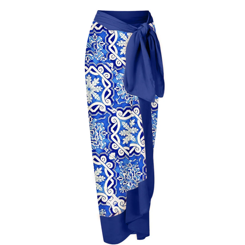 2022 New Fashion Print One Piece Swimsuit Butterfly Strap Slim Sexy Bikini High Waist Holiday Beachwear Seamless Patchwork