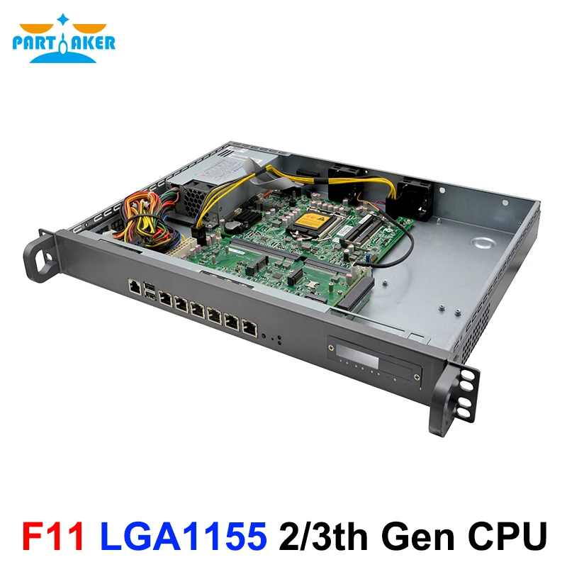 Partaker 1U Firewall Appliance Network Security Intel Core i3 3250 i5 3570 i7 7700 with 6 LAN 2 SFP OPNsense Pfsense