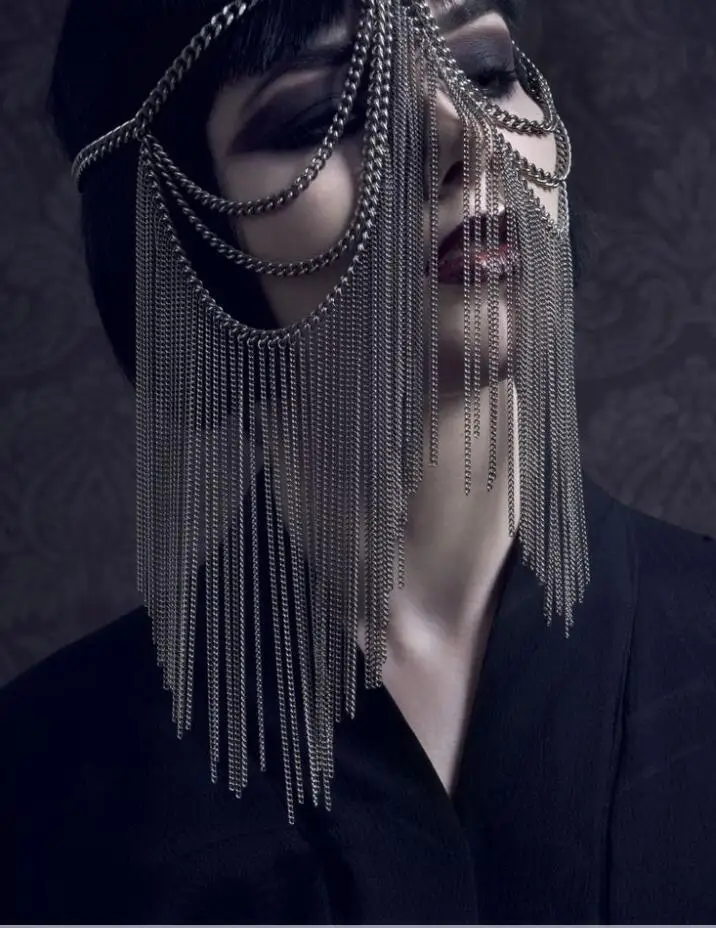 

Punk personality hanging beard head chain