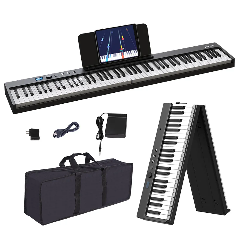 

OYAYO Складная портативная музыкальная клавиатура профессиональная цифровая электрическая батарея 88 клавиш музыкальный инструмент