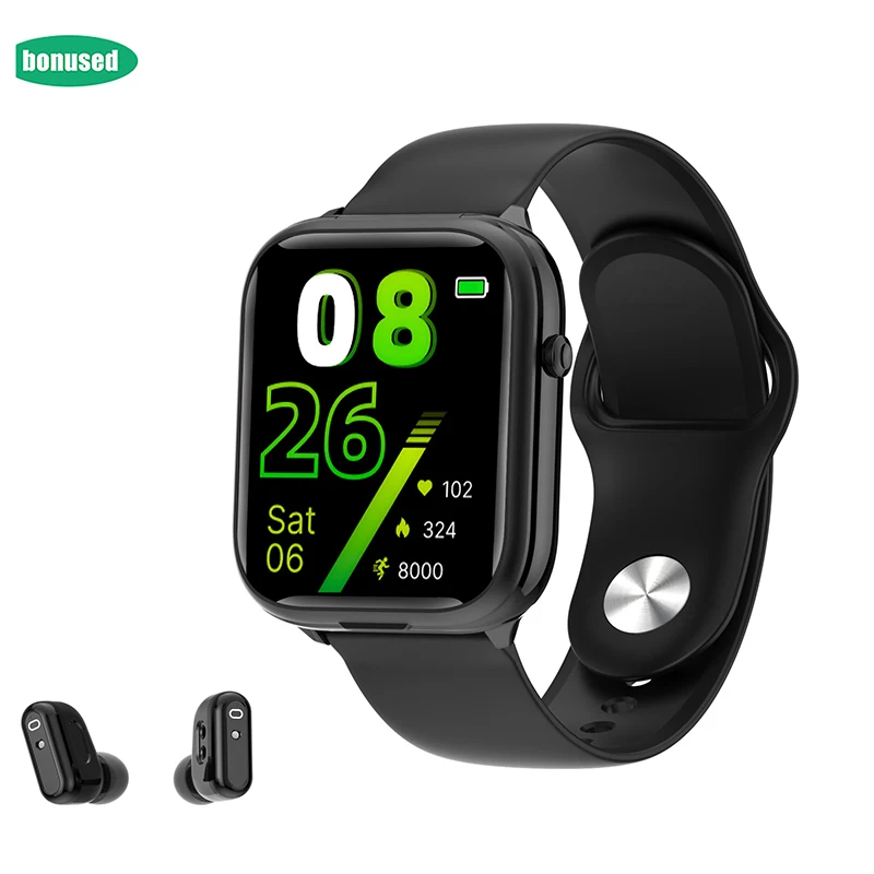 

New 2023 For Android IOS Smart Watch X8S TWS 2 In 1 Bluetooth Call Music Headset Wireless Earbuds Sports Fashion Smartwatch