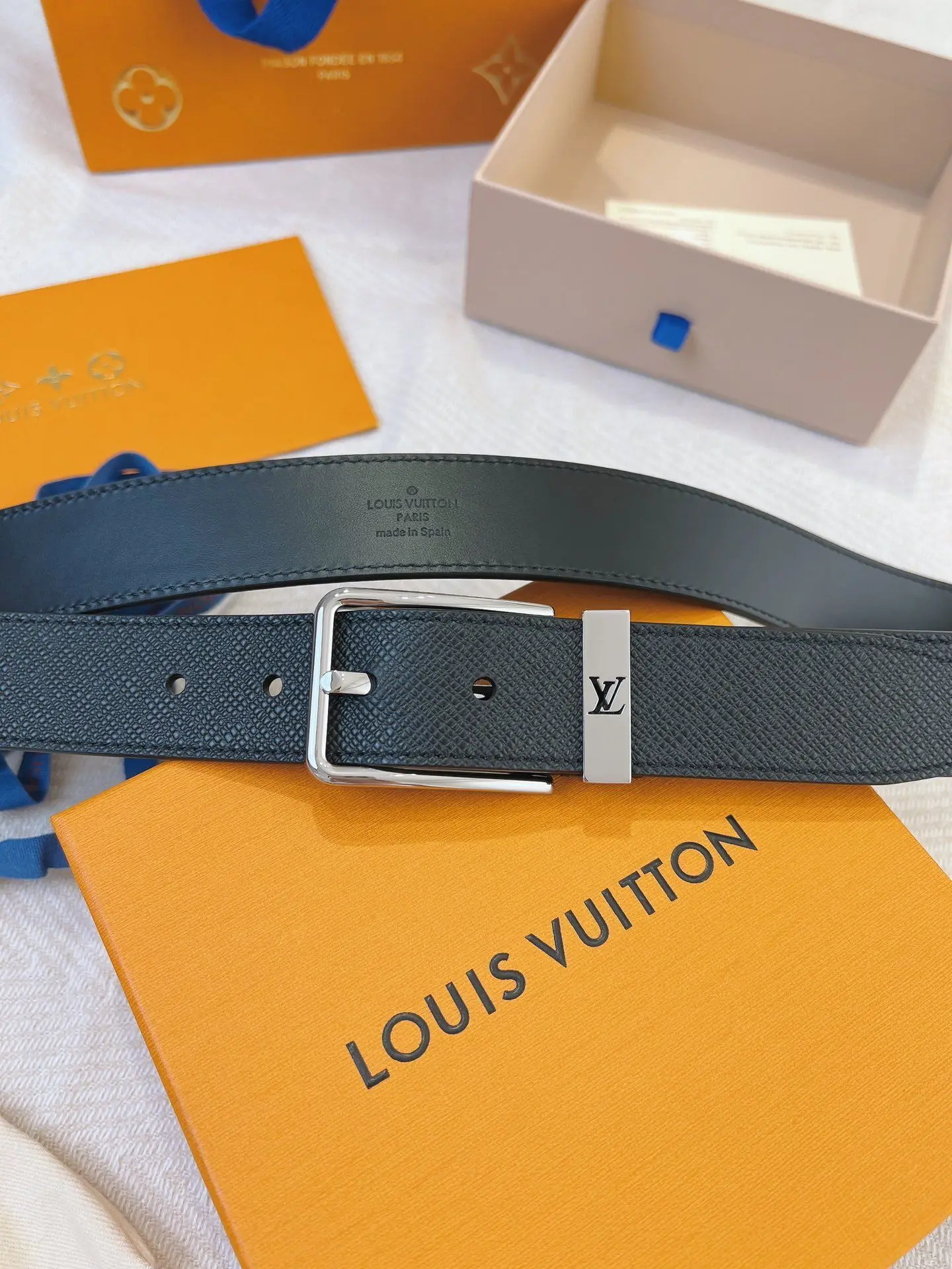 точная копия 1:1 Модный Роскошный В Стиле Ста Моделей Louis Vuitton Простой КлассичесКий Копией PONT NEUF Толщиной 35 ММ Ремень С Булавочной