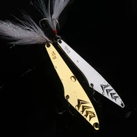 10pcs metal spoon fishing lures saltwater treble hooks lures with feathered treble hooks for bass walleye trout freshwater