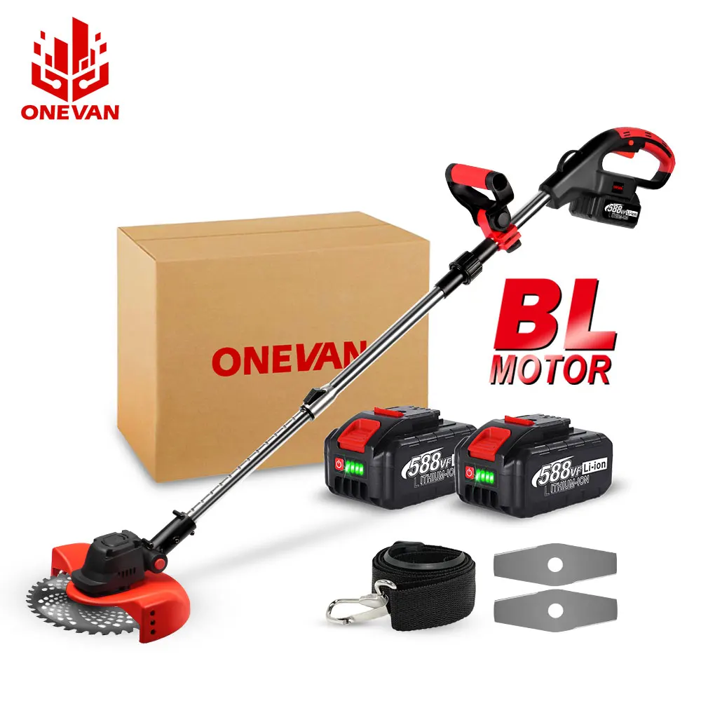 ONEVAN 4000Вт Беспроводная газонокосилка 36000RPM газонокосилки для травы Makita 18V Аккумулятор Регулируемый садовый инструмент