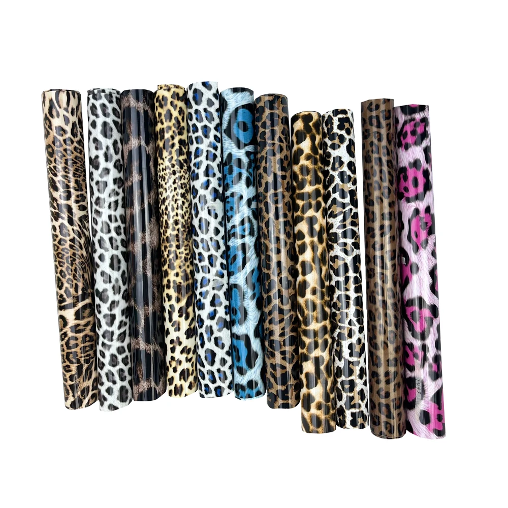 

1 Sheet 25cmX30cm TPU Leopard Heat Transfer Vinyl Film Stretch Cutting Heat Press Vinyl Film Iron-on Htv T-shirt