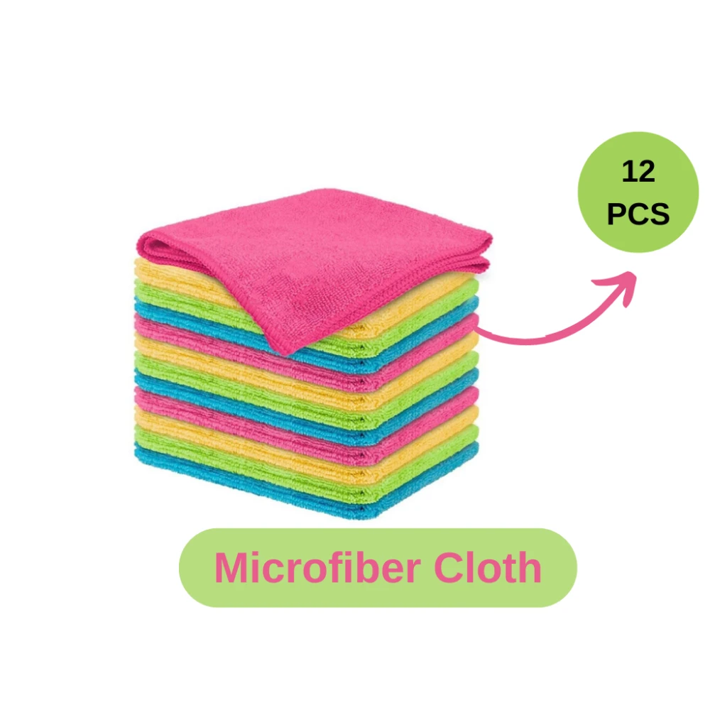 

Microfiber Cleaning Cloth 12 Pcs Ultra Soft Spotless Water Absorbing Practical Kitchen Bathroom Cleaning Product Free Shipping