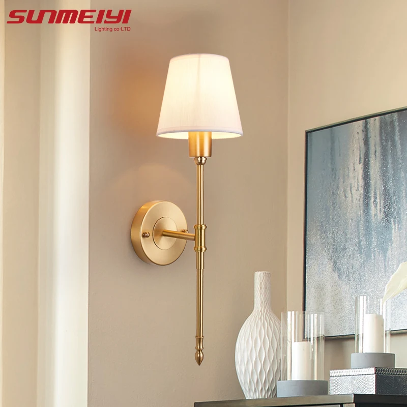 

New Full Copper Wall Lamps lampara de pared dormitorio led Indoor Wall Lights Loft Corridor Living Room Lighting Fixtures Mirror