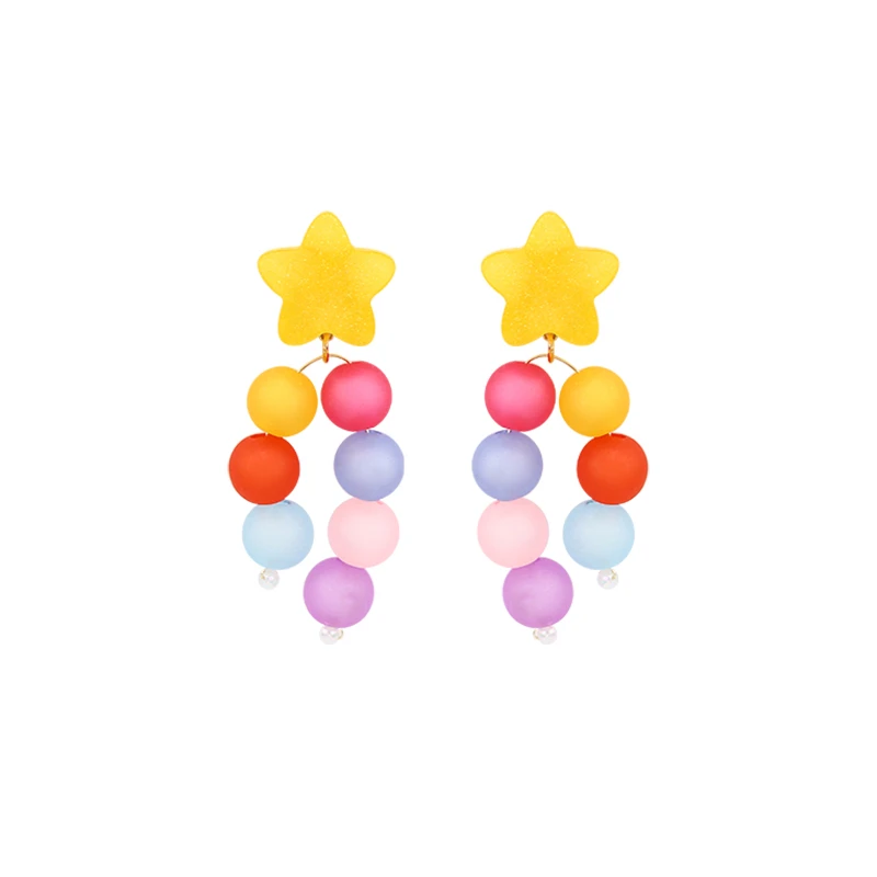 

Cute Colorful Candy Color Star Drop Earrings Fashion Jewelry for Women