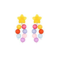 cute colorful candy color star drop earrings fashion jewelry for women