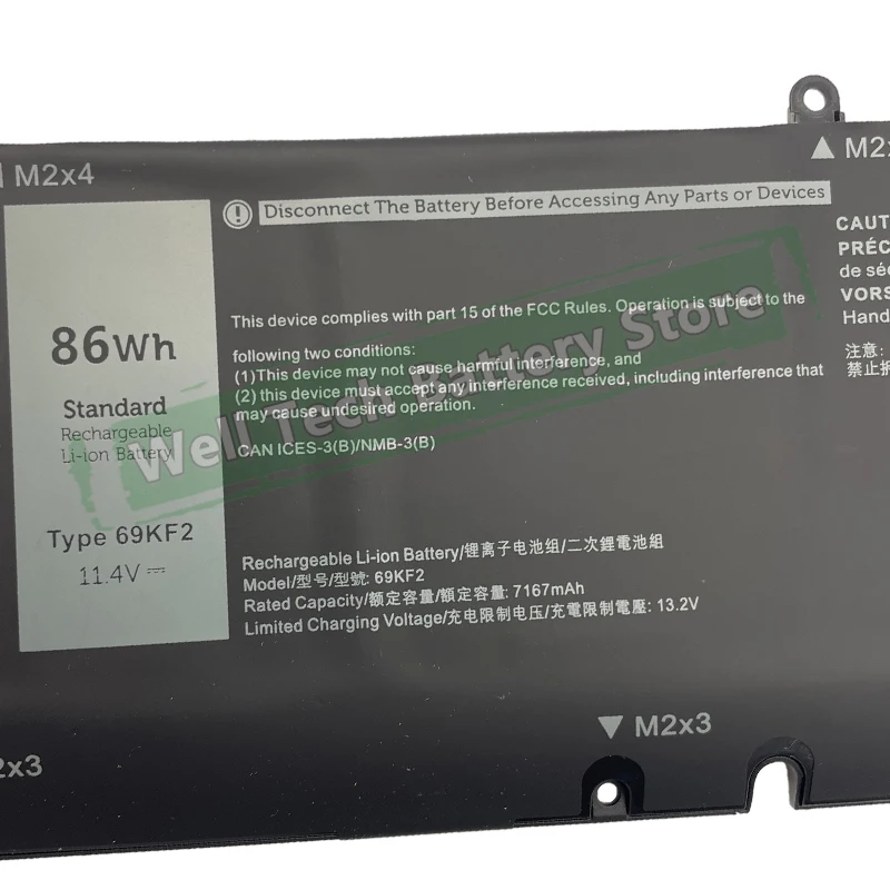 11 4 В 86 Втч 69KF2 Аккумулятор для ноутбука P91F M15 R3 M17 2020 R4 XPS 15 9500 Precision 5550 G15 5510 5511 5515 5520