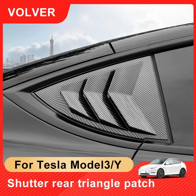 

For Tesla Model Y/3 Side Window Spoiler Splitter Cover Trim Louver Rear Triangle Window Shade Car Accessories Protective Cover