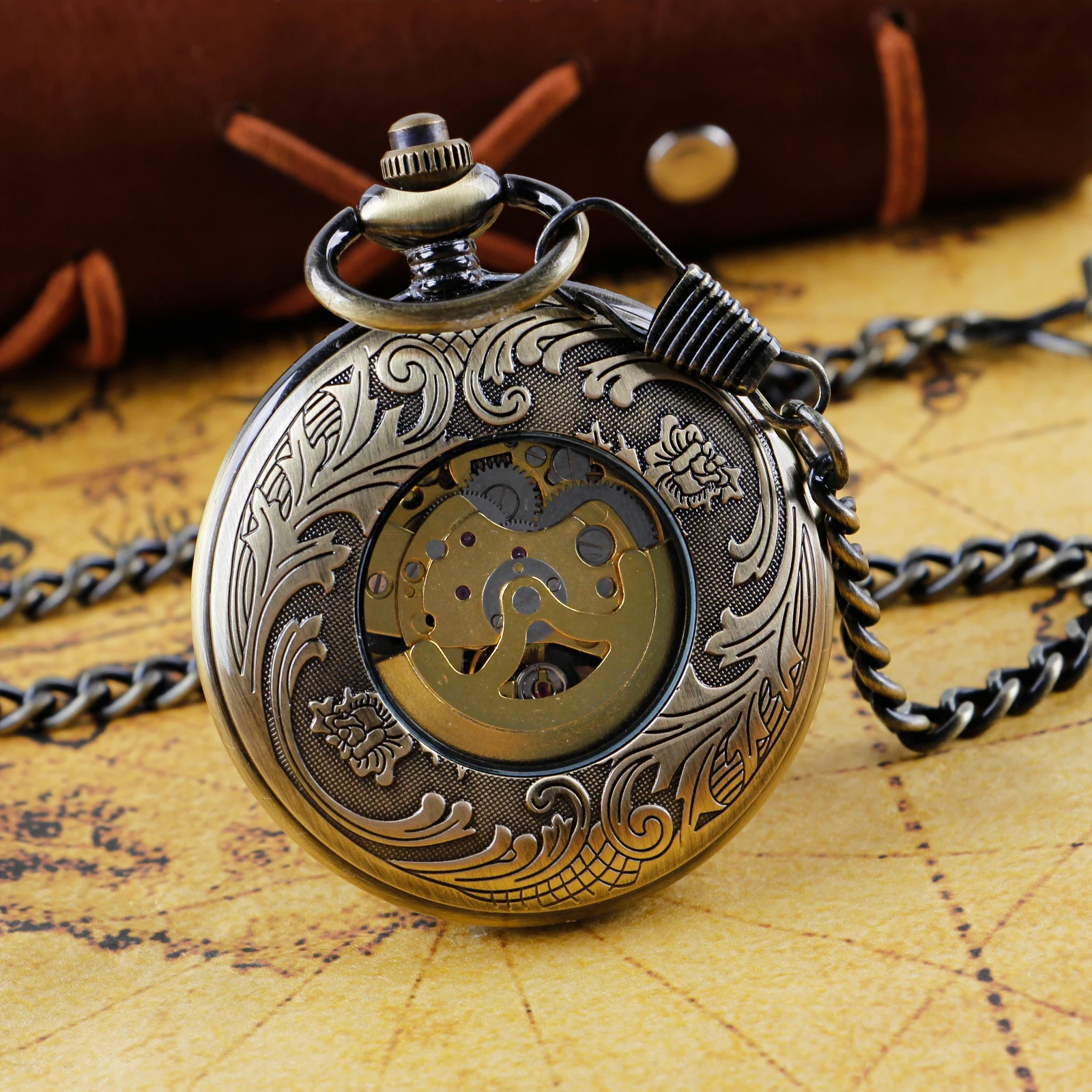 Retro Pentium Horse Handsome Mechanical Pocket Watches Personalised Vintage Hollow Mens Hand Wind Fob Watch reloj de bolsillo