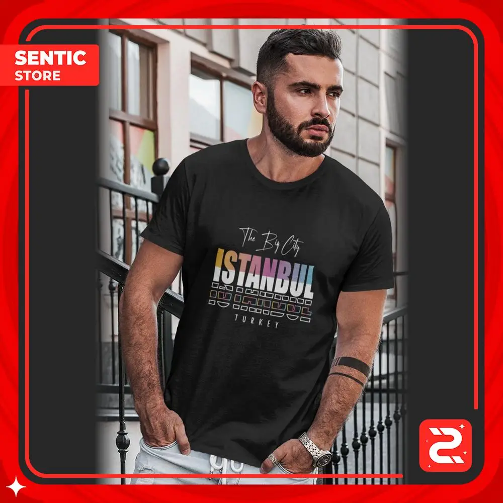 SUNFREE Стамбул Печатный Черный Т Регулярные Без Кармана Цифровая Печать