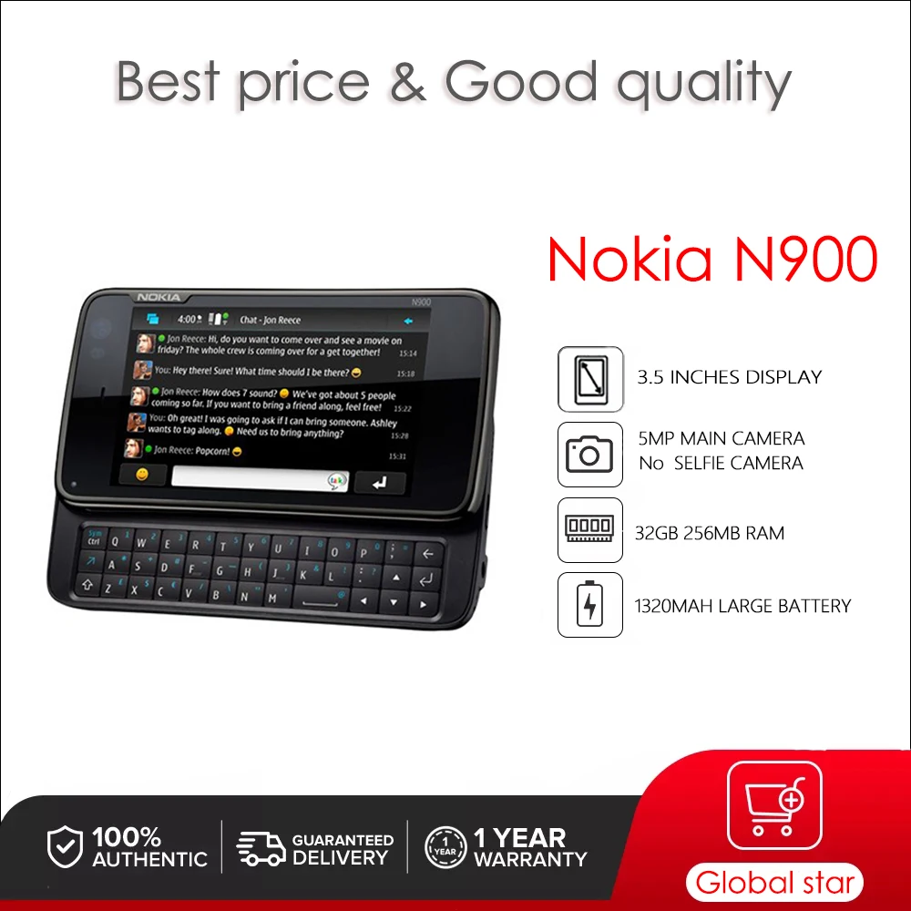 

Оригинальный мобильный телефон Nokia N900, 3,5 дюйма, 1320 мАч, телефон с 32 ГБ, 256 Мб ОЗУ, бесплатная доставка, высокое качество