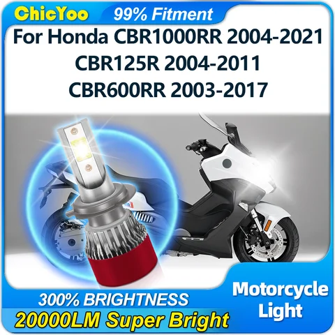 20000LM H7 светодиодная фара с вентилятором 6000K мотоциклетная фара для Honda CBR1000RR 2004-2021 CBR125R 2004-2011 CBR600RR 2003-2017