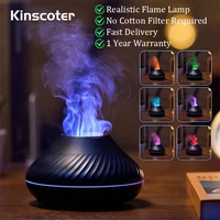kinscoter volcanic flame aroma diffuser essential oil lamp 130ml usb portable air humidifier with color night light