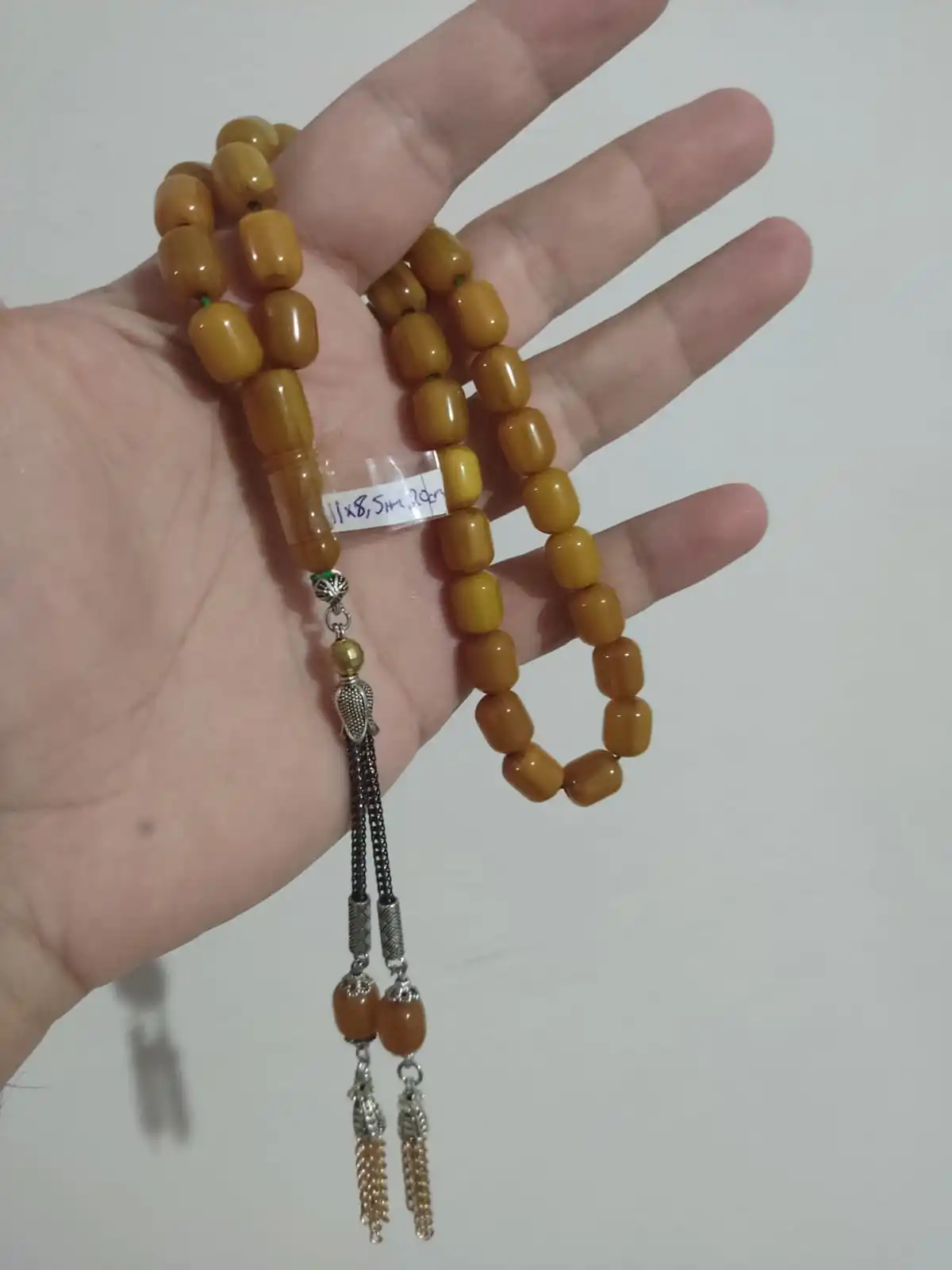 

Ottoman Model Silver Plated Tassels Squeezed Amber Rosary Prayer Beads 33 Tasbih gift man fashion muslim bracelet arabic