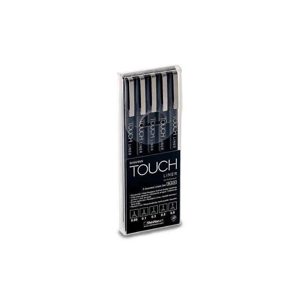 5 PCs touch liner lens set (black 0.05mm-0.8mm) |